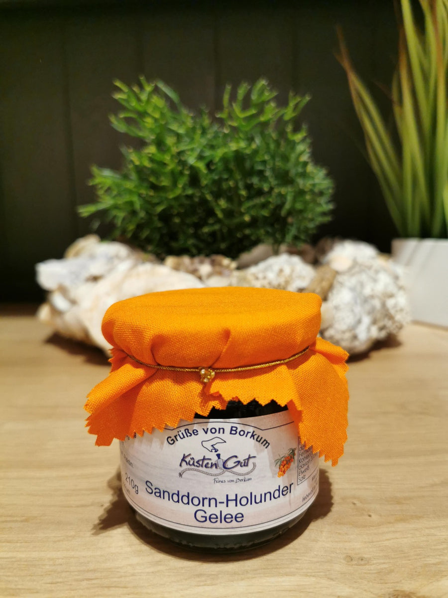 Sanddorn-Holunder Gelee– KüstenGut - Borkum Sanddorn-Holunder Gelee– KüstenGut - Borkum